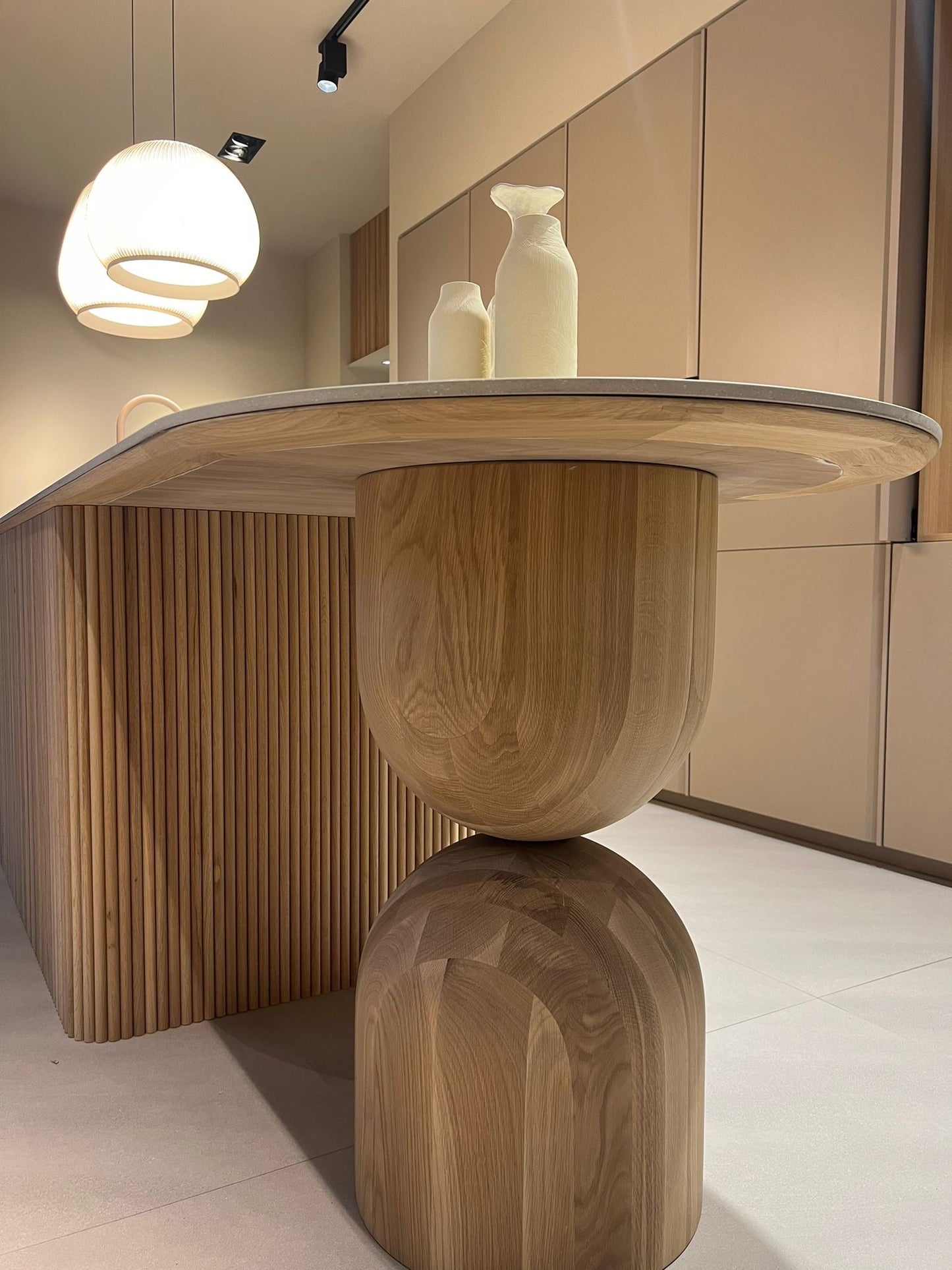 Table base only (without tabletop) - Natural Oak