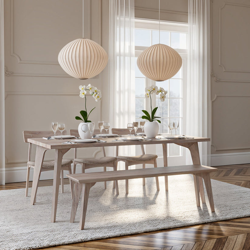 EMMA | Uzatılabilir Yemek Masası – Beyaz Meşe