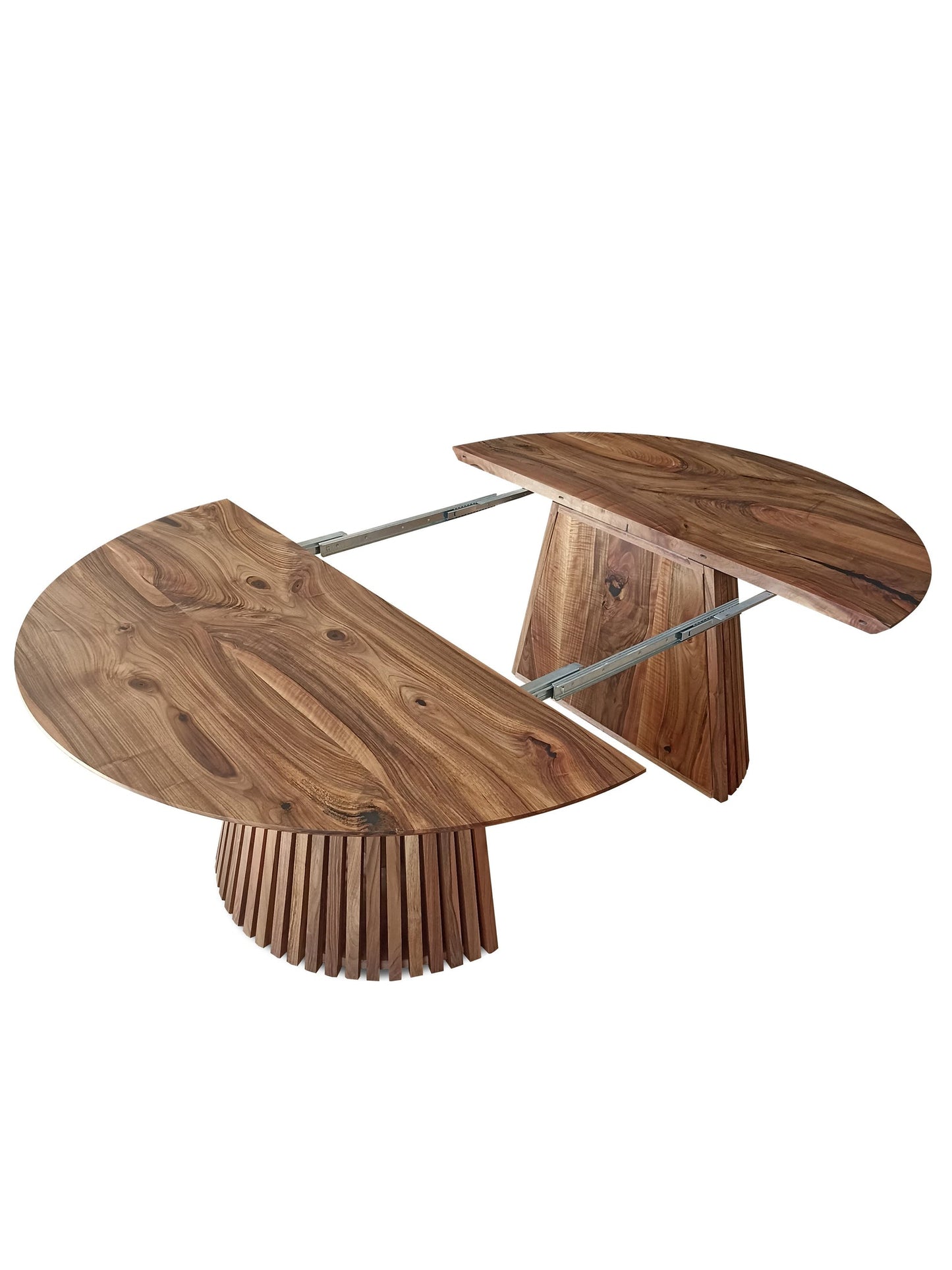 LIA | Table à manger ronde extensible – Noyer naturel
