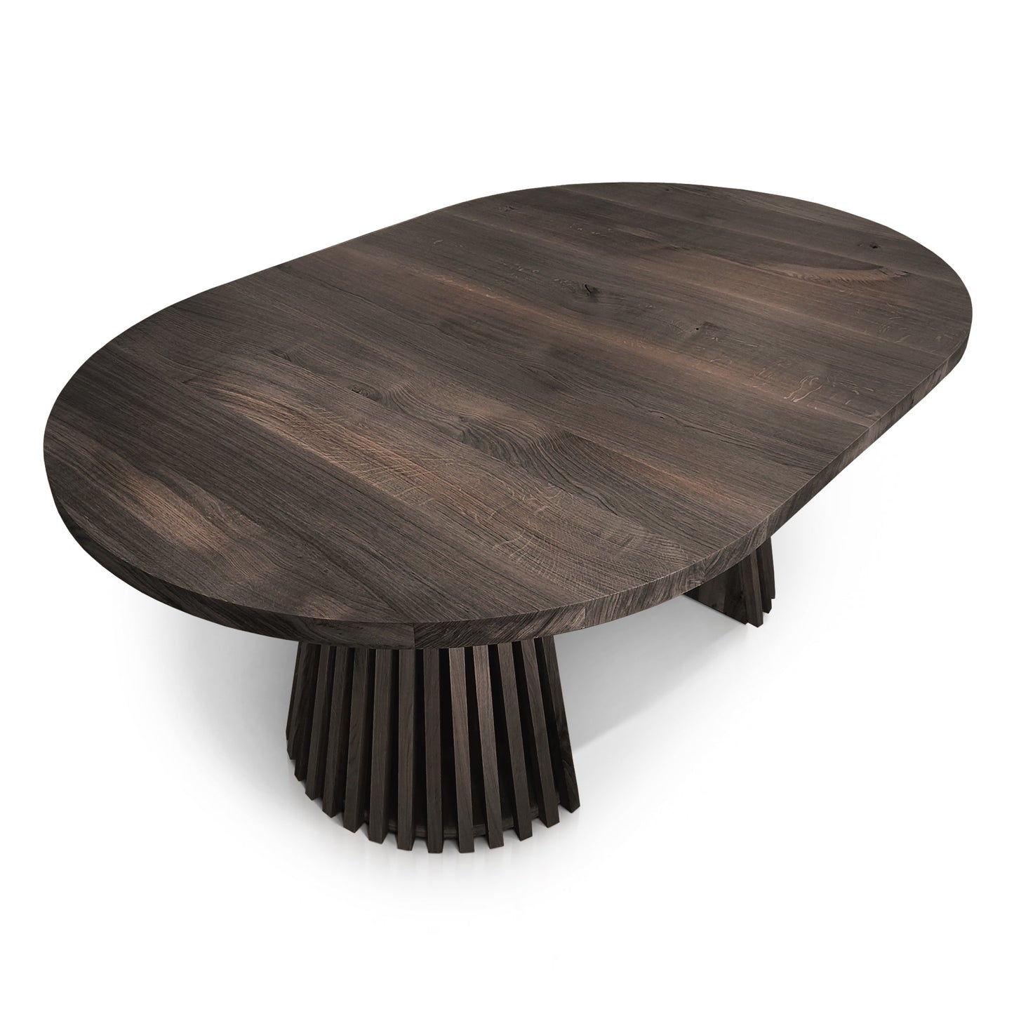 LIA | Ausziehbarer Runder Esstisch – Eiche Charcoal
