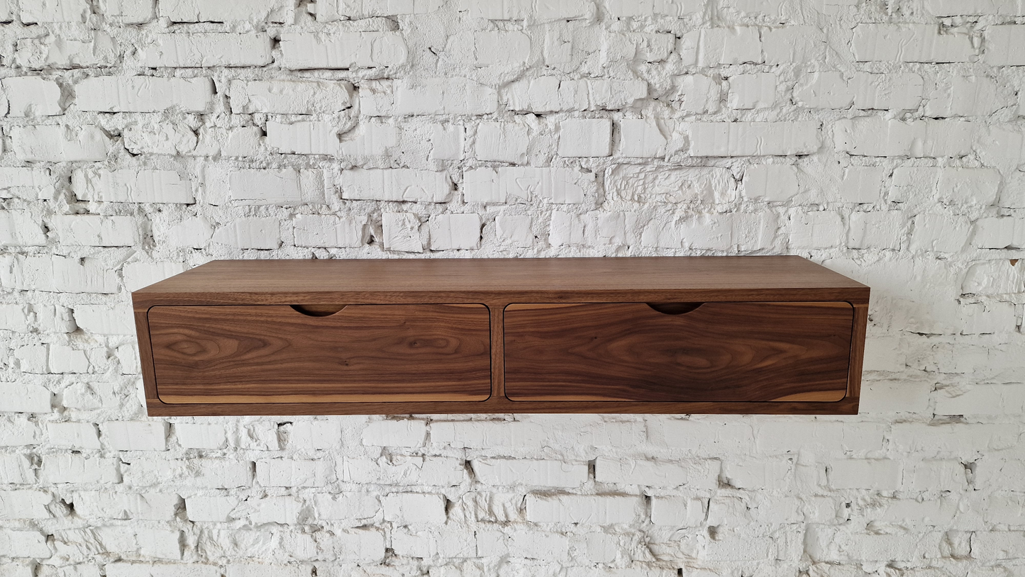 Wooden dresser on mounts