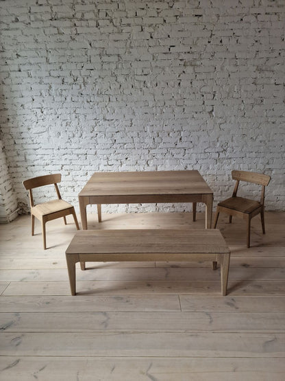 OXFORD | Eetbank in massief eiken of walnoot