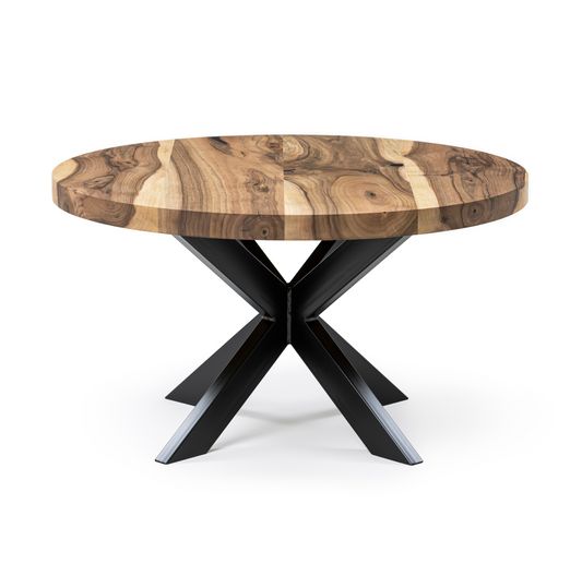 Round walnut coffee table