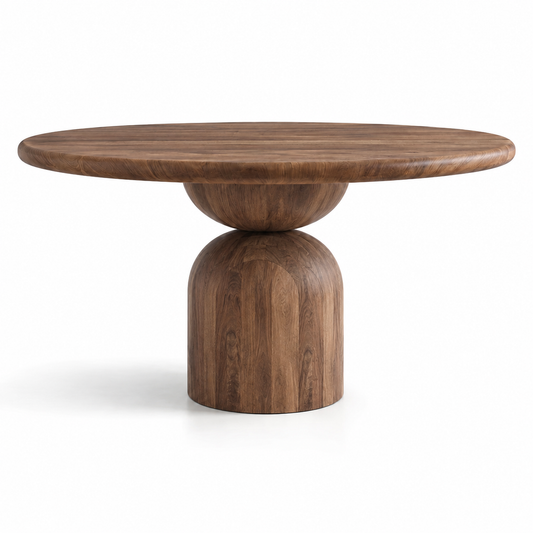 FREYA | Extendable Round Dining Table – Dark Walnut