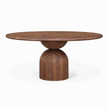 FREYA | Extendable Round Dining Table – Chocolate Walnut