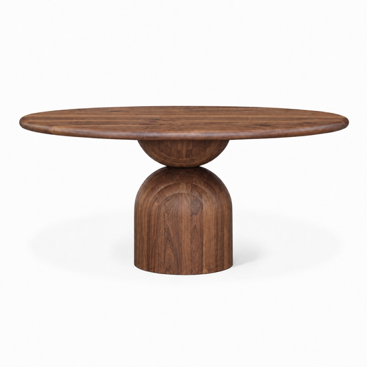 FREYA | Extendable Round Dining Table – Chocolate Walnut