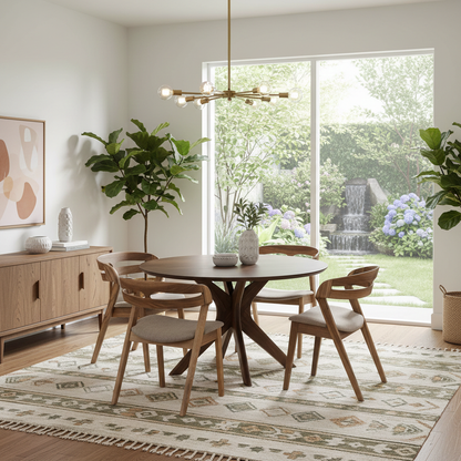 ADELE | Mesa de comedor redonda extensible – Roble macizo
