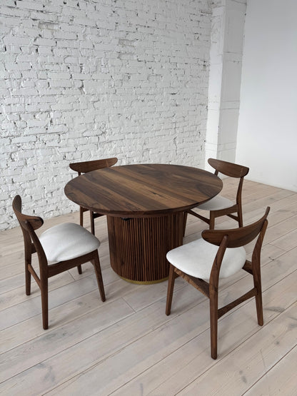 THEONA | Table à manger ronde extensible en bois massif