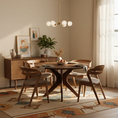 ADELE | Mesa de comedor redonda extensible – Roble macizo