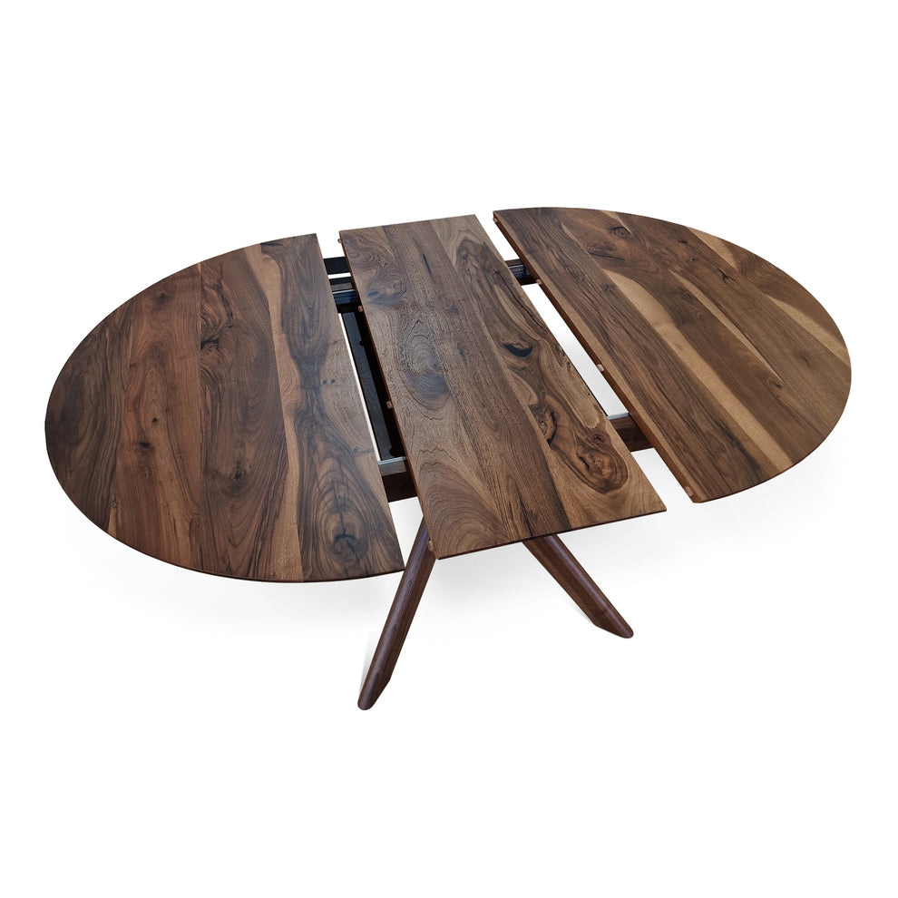 ADELE | Extendable Round Dining Table – Solid Walnut