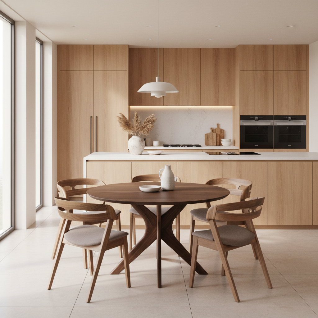 ADELE | Mesa de comedor redonda extensible – Roble macizo