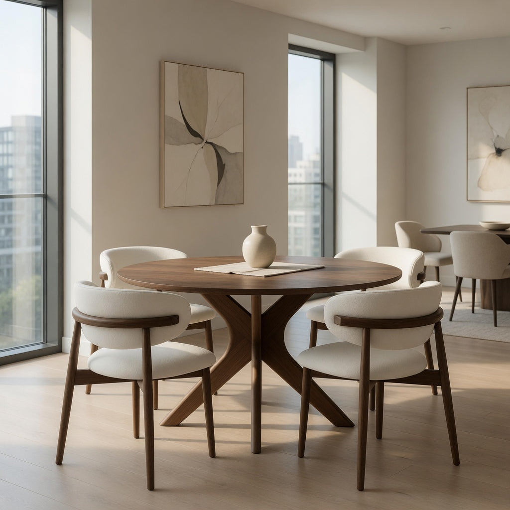 ADELE | Mesa de comedor redonda extensible – Roble macizo