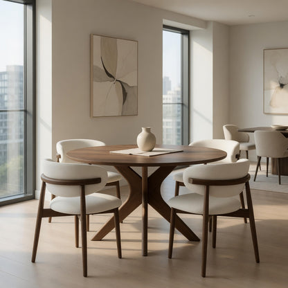 ADELE | Mesa de comedor redonda extensible – Roble macizo