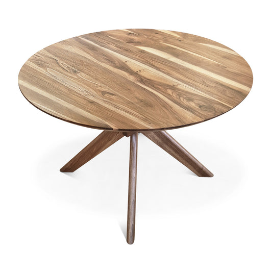 ADELE | Extendable Round Dining Table – Solid Walnut