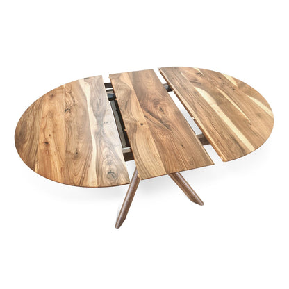 ADELE | Extendable Round Dining Table – Solid Walnut