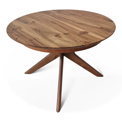 ADELE | Extendable Round Dining Table – Solid Walnut