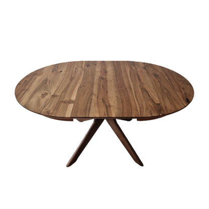 ADELE | Extendable Round Dining Table – Solid Walnut