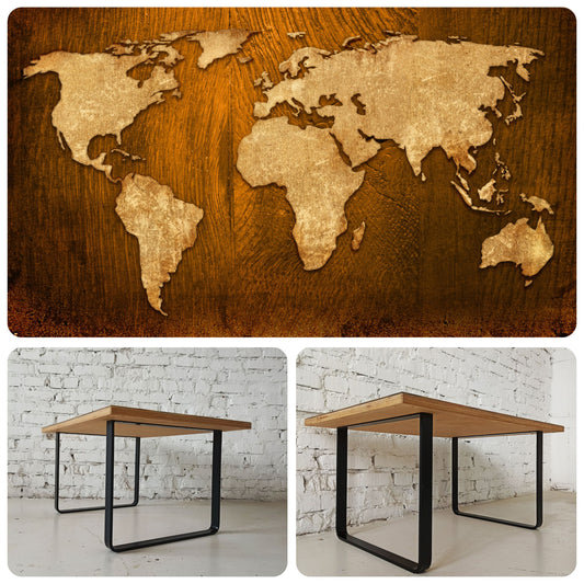 ATLAS | Carved Continents – Rectangular Coffee Table