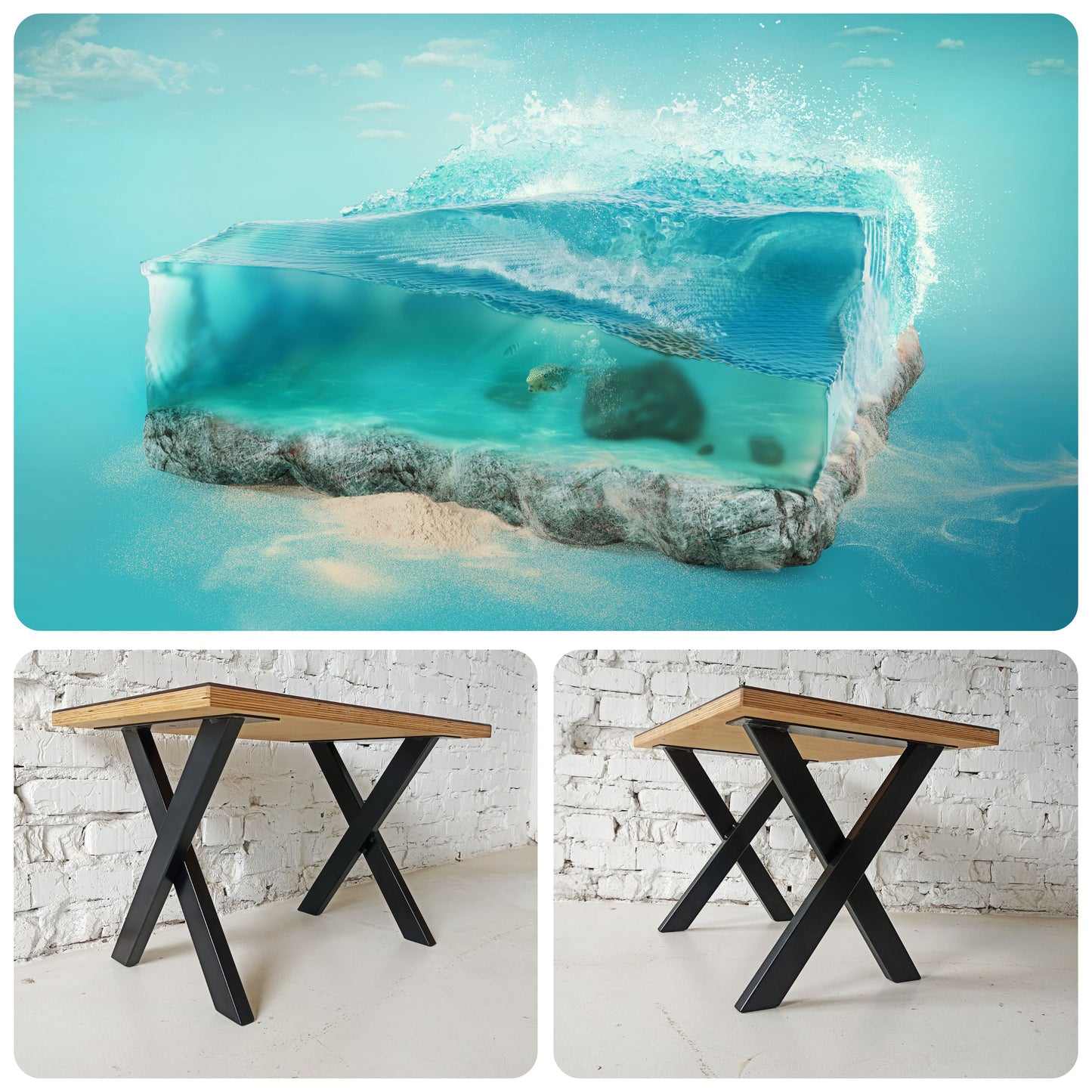 RENDERIA | Aqua Prism – Rektangulært salongbord
