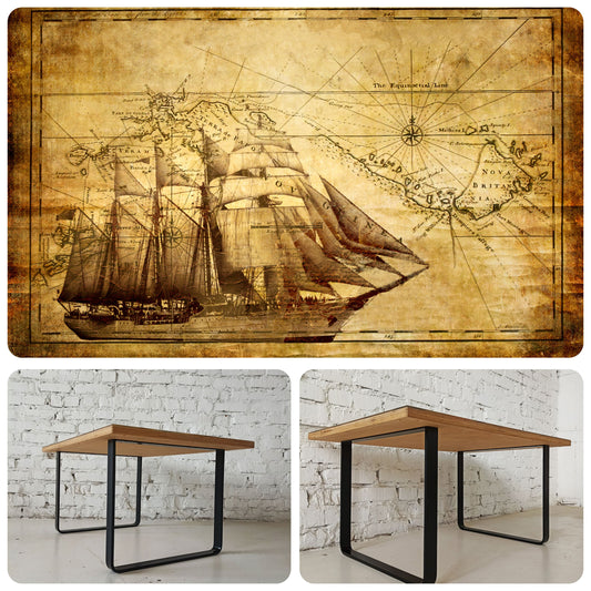 ODYSSEA | Carte des galions – Table basse rectangulaire