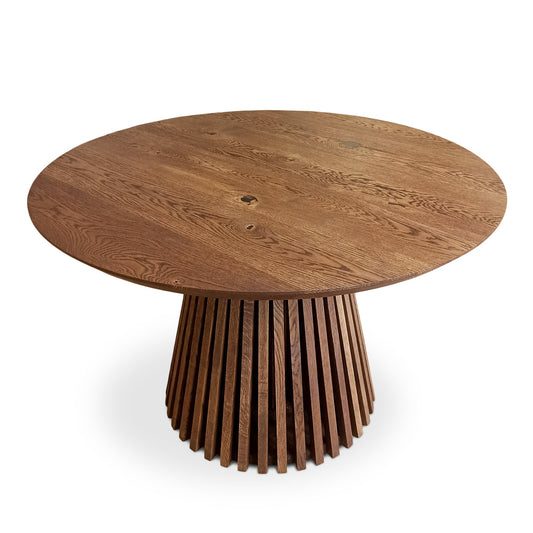 LIA | Extendable Round Dining Table – Chocolate Oak