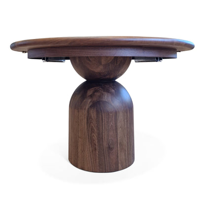 FREYA | Extendable Round Dining Table – Teak Walnut