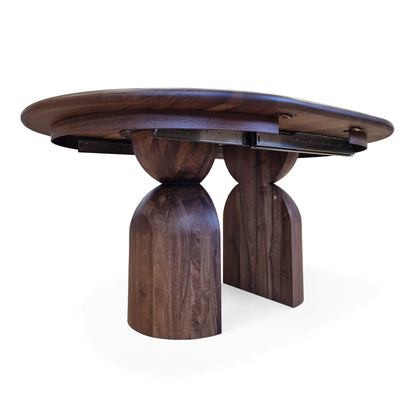 FREYA | Extendable Round Dining Table – Teak Walnut