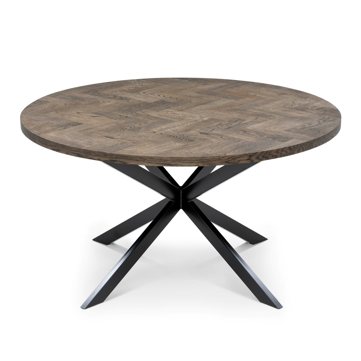 ISKRA | Round Herringbone Dining Table – Solid Oak
