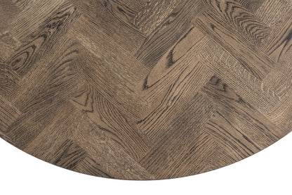 ISKRA | Round Herringbone Dining Table – Solid Oak