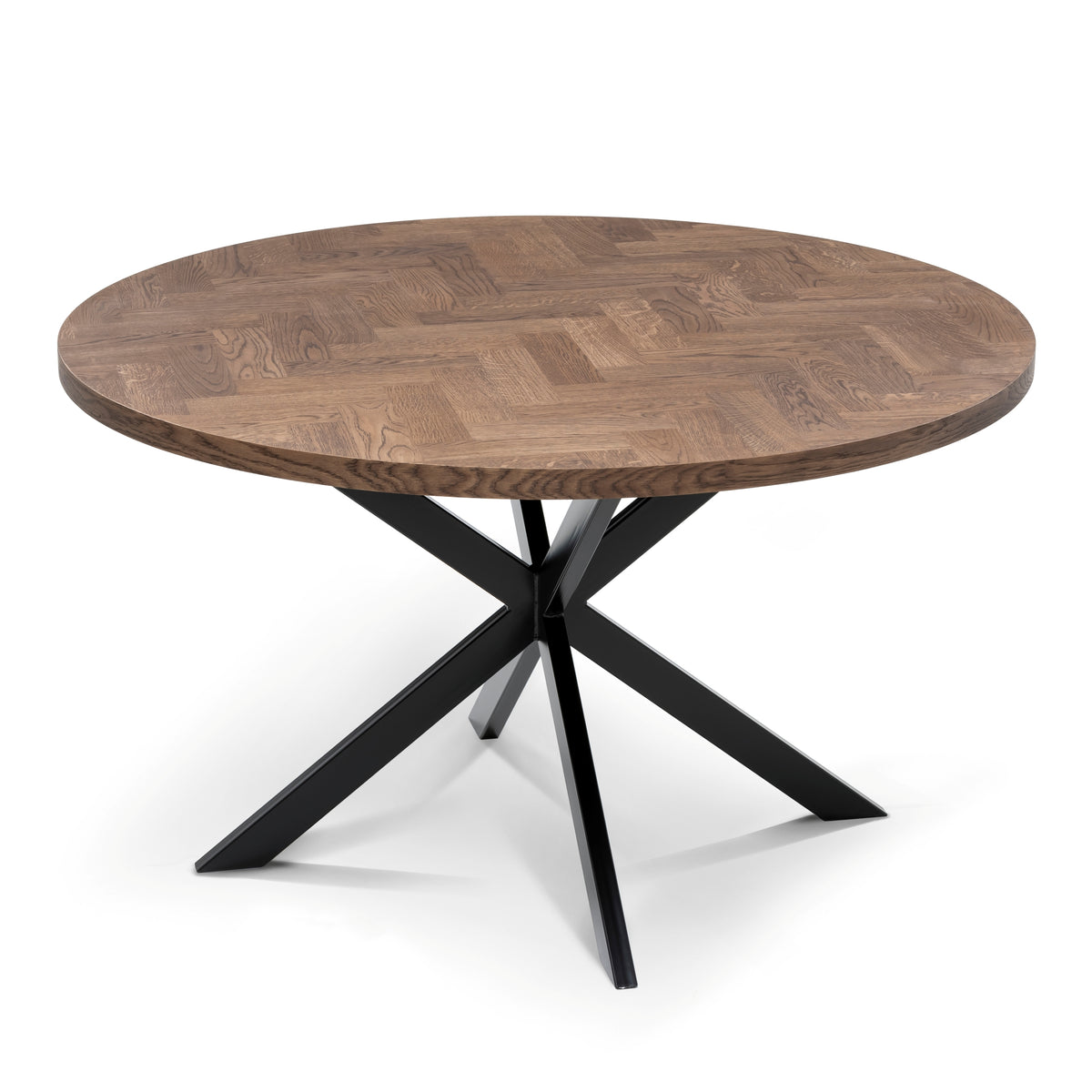 ISKRA | Round Herringbone Dining Table – Solid Oak