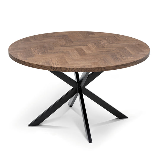 ISKRA | Round Herringbone Dining Table – Solid Oak