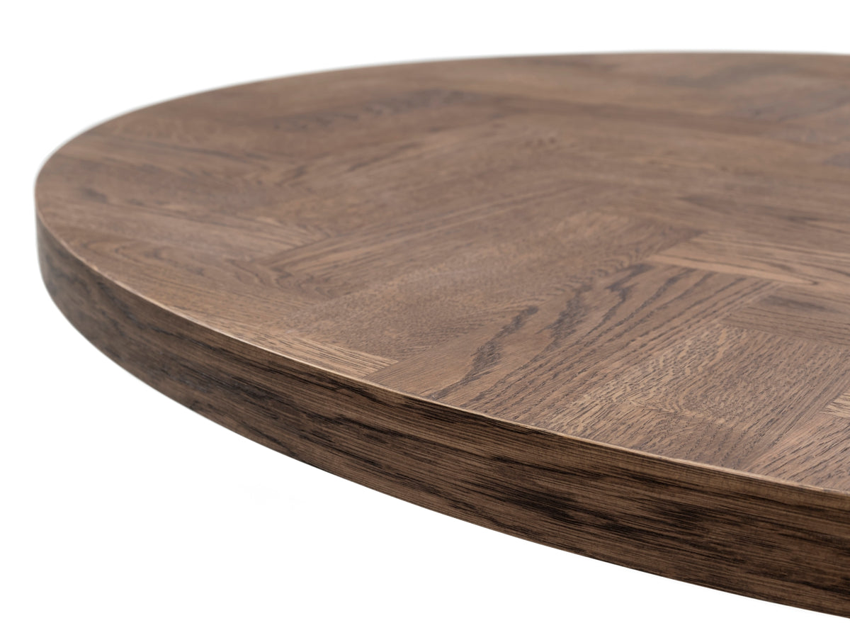 ISKRA | Round Herringbone Dining Table – Solid Oak