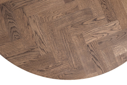 ISKRA | Round Herringbone Dining Table – Solid Oak