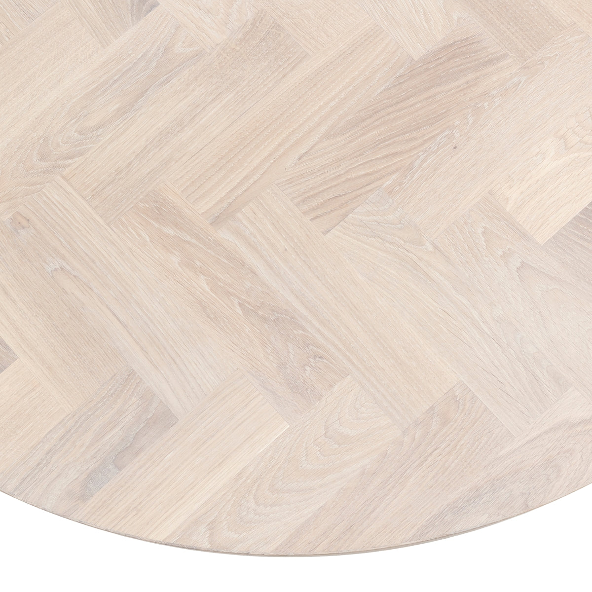 ISKRA | Round Herringbone Dining Table – Solid Oak