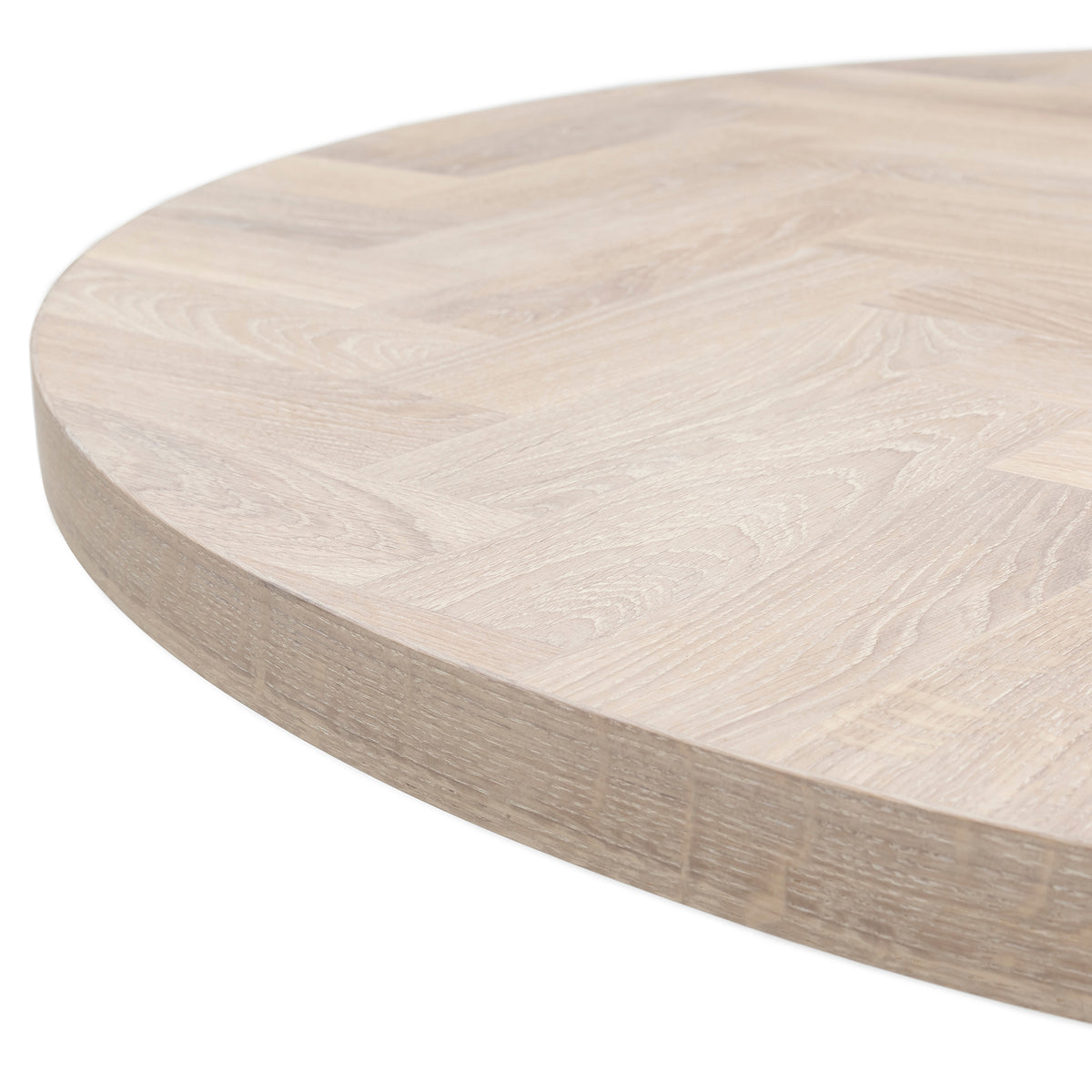 ISKRA | Round Herringbone Dining Table – Solid Oak