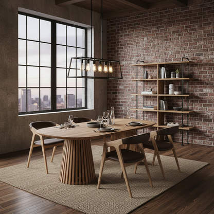 LIA | Extendable Round Dining Table – Natural Walnut