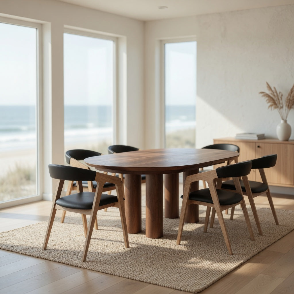 LAYLA | Extendable Round Dining Table – Dark Walnut