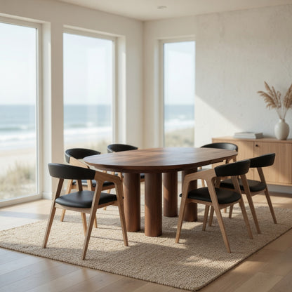 LAYLA | Extendable Round Dining Table – Dark Walnut