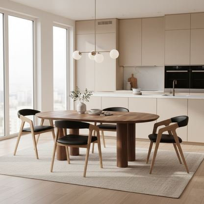 LAYLA | Extendable Round Dining Table – Dark Walnut