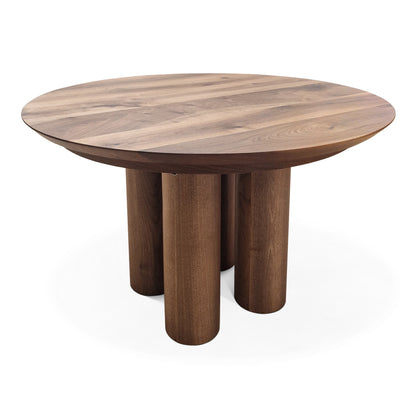 LAYLA | Extendable Round Dining Table – Teak Walnut