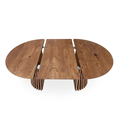 LIA | Mesa de comedor redonda extensible – Roble chocolate