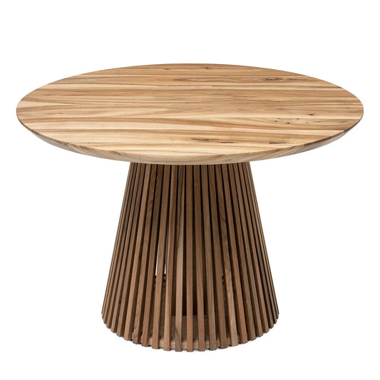 LIA | Extendable Round Dining Table – Natural Walnut