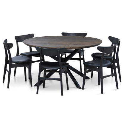 MABEL | Mesa de comedor redonda de madera maciza