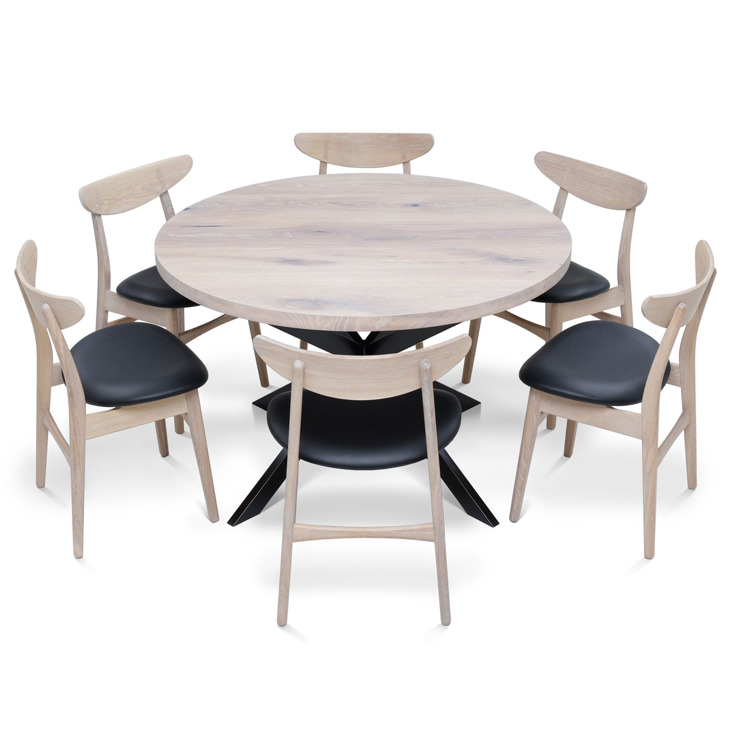 MABEL | Mesa de comedor redonda de madera maciza