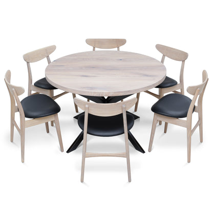 MABEL | Mesa de comedor redonda de madera maciza