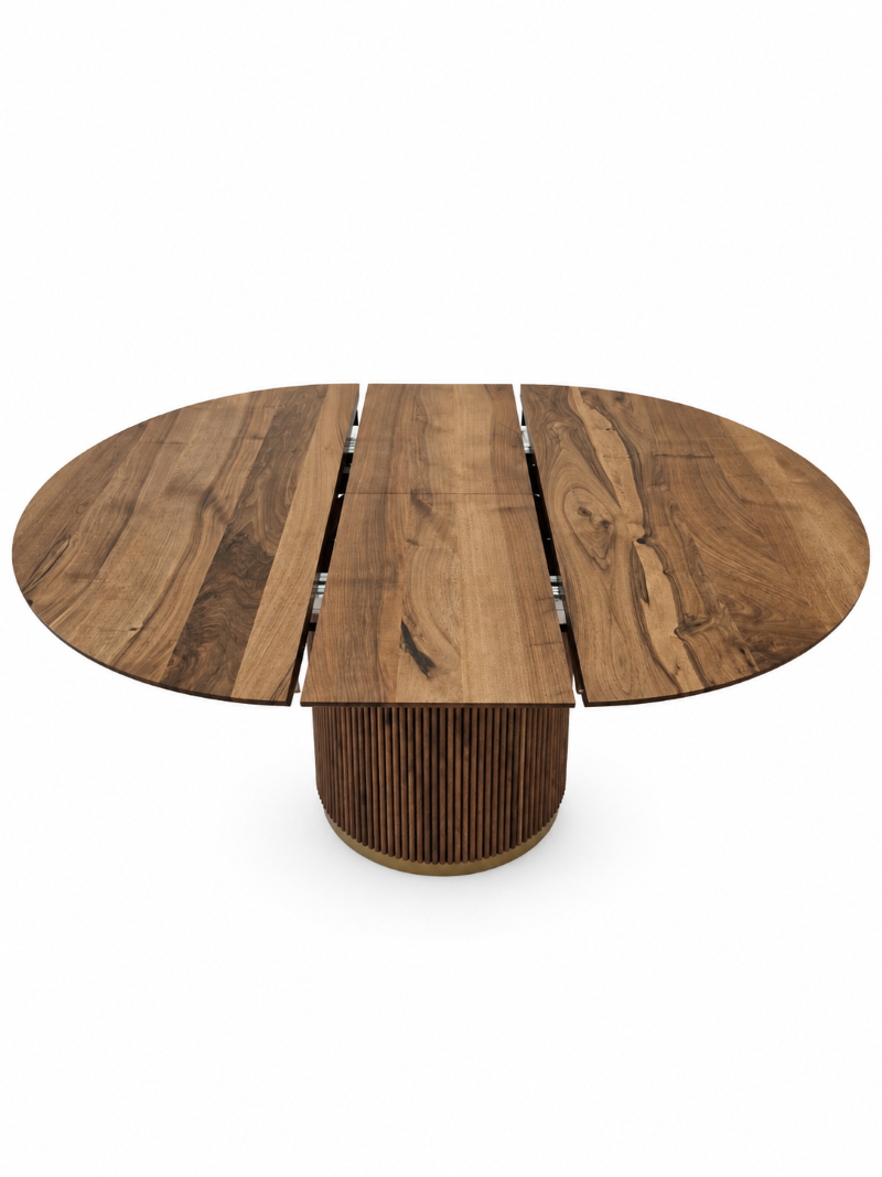 THEONA | Table à manger ronde extensible en bois massif