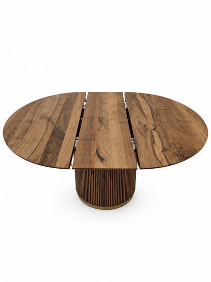 THEONA | Table à manger ronde extensible en bois massif