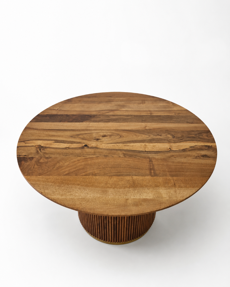 THEONA | Table à manger ronde extensible en bois massif