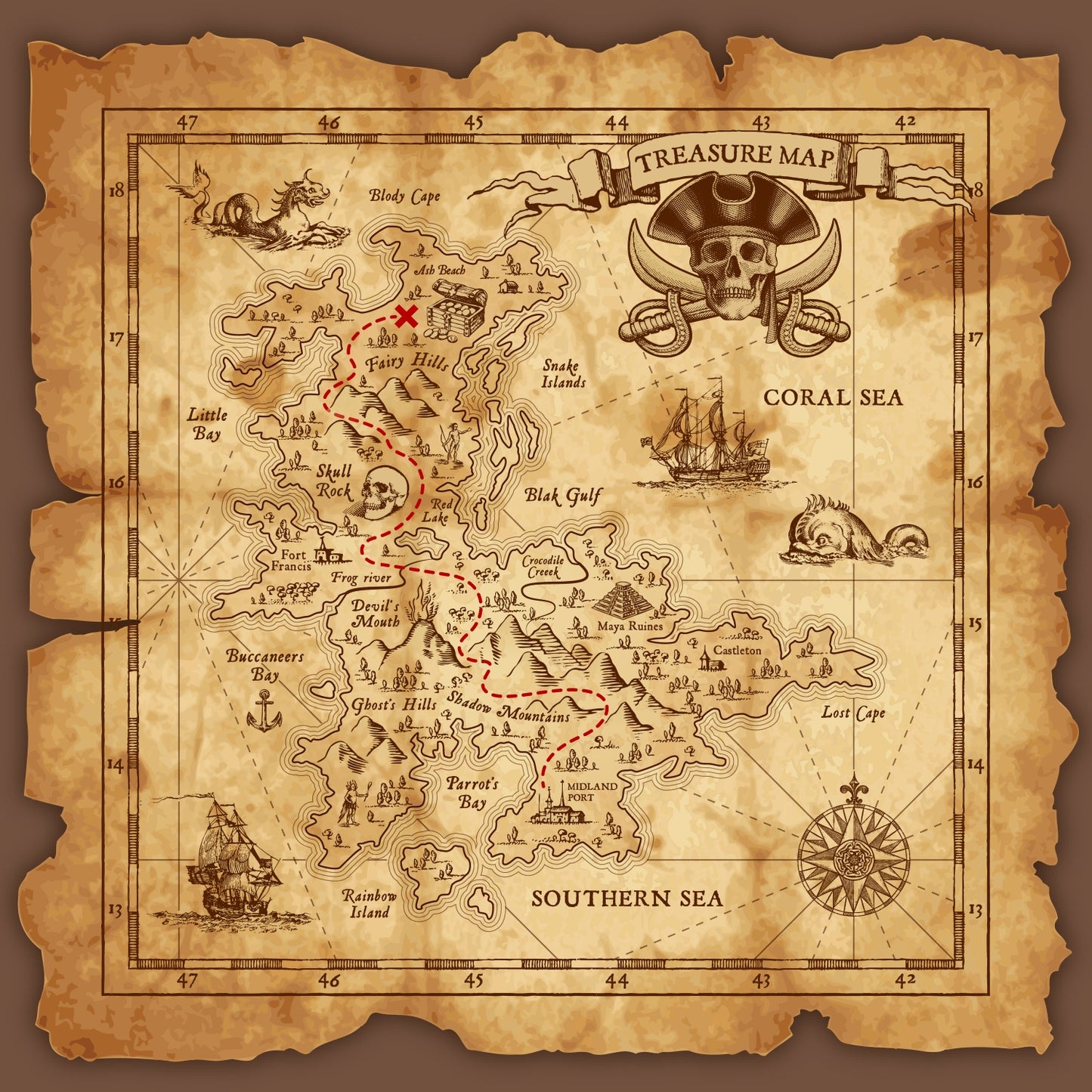 ODYSSEA | Mappa del Corsaro – Tavolino Quadrato