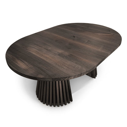 LIA | Ausziehbarer Runder Esstisch – Eiche Charcoal